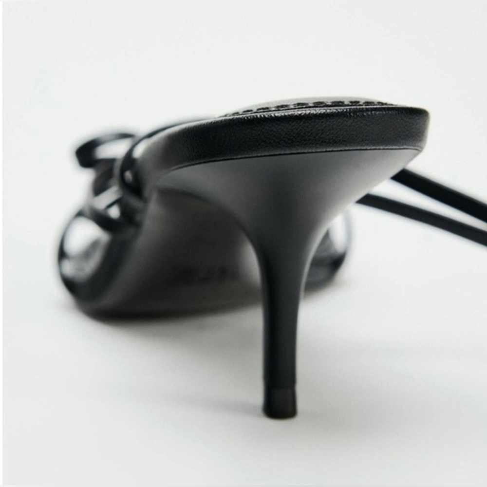 Zara Tied Heeled Sandals - Picture 6 of 8
